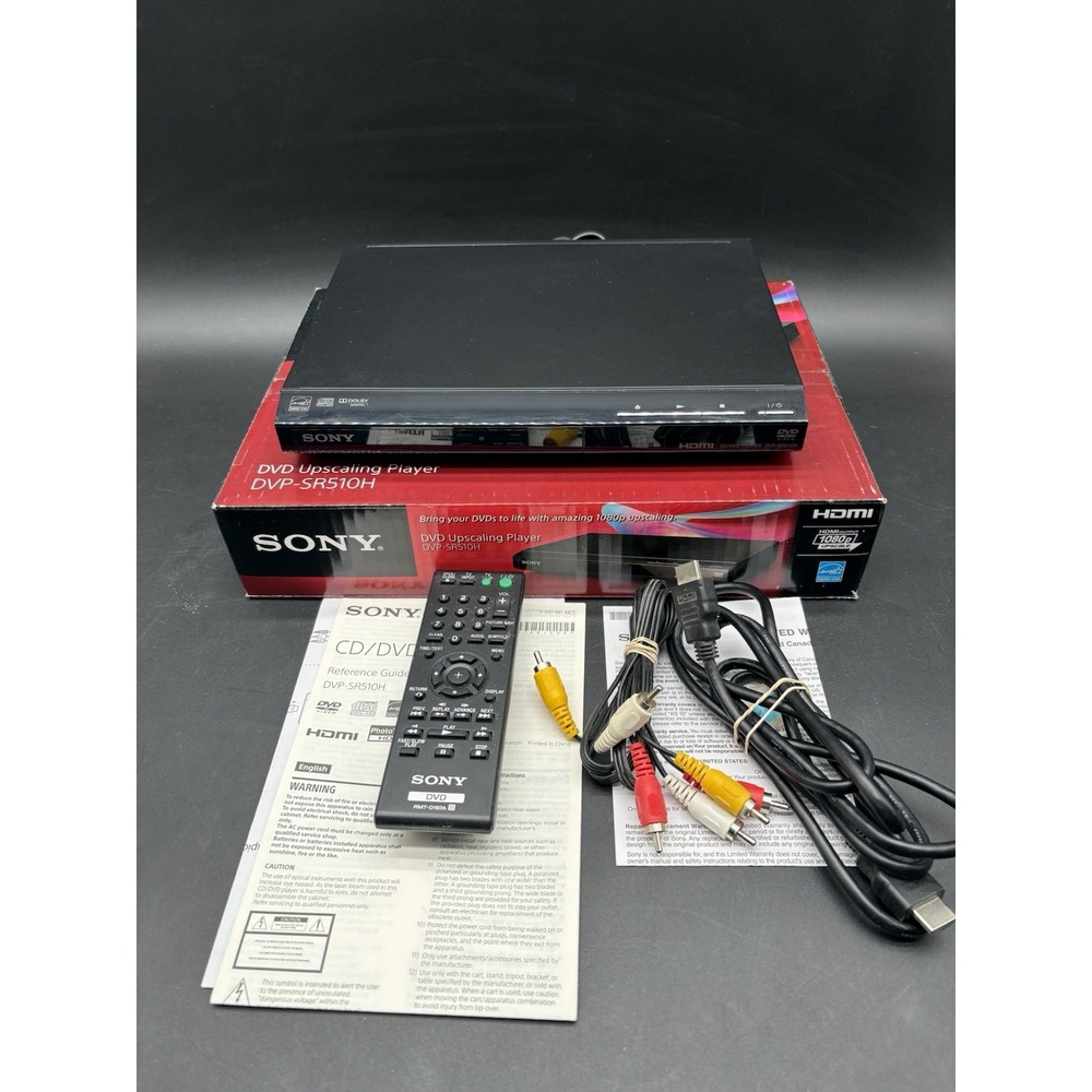 Sony DVP-SR510H Compact Upscaling HDMI 1080p DVD Player with Remote Works Great!